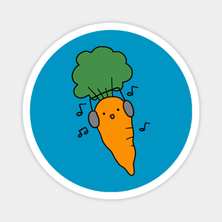 Carrot with Headphones Magnet